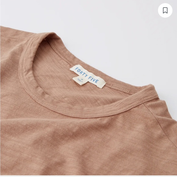 FORTY FIVE
Slub Long Sleeve Pocket T-Shirt
 in Sand Stone size large - Picture 3 of 5